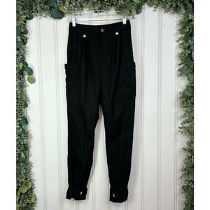 Laqueen Women Cargo Pants SMALL Black Dress Retro Going Out Streetwear Straight